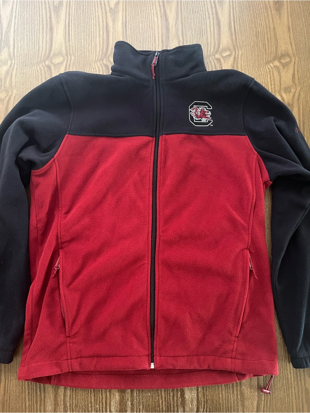 Columbia Carolina Gamecocks Red and Black Full-Zip Fleece Jacket size medium